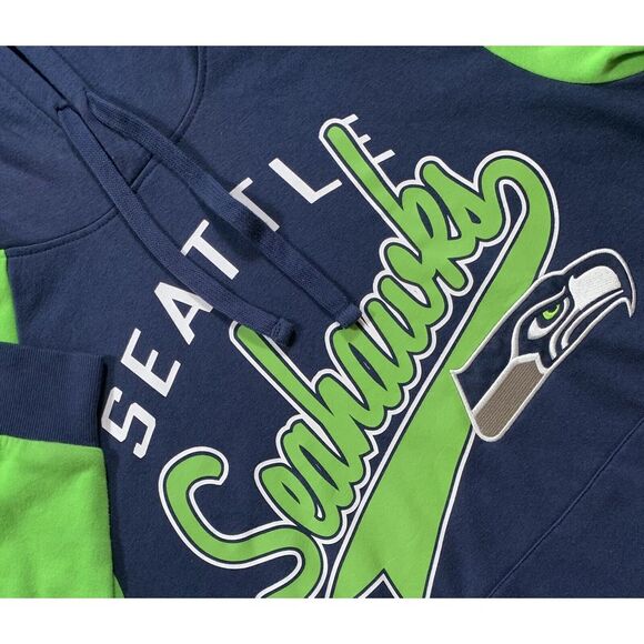 NFL Seattle Seahawks Hoodie Sweatshirt Men's Medium Football Navy  - 294 - Picture 4 of 10